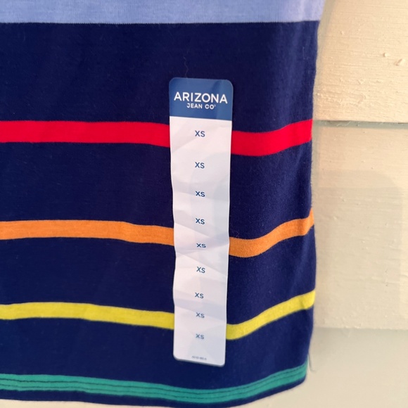 *NWT* ARIZONA JEAN CO. Navy Blue Rainbow Pride Soft Women's T-Shirt - Picture 8 of 11